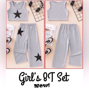 Girls new unworn grey star outfit  sz. 8Y